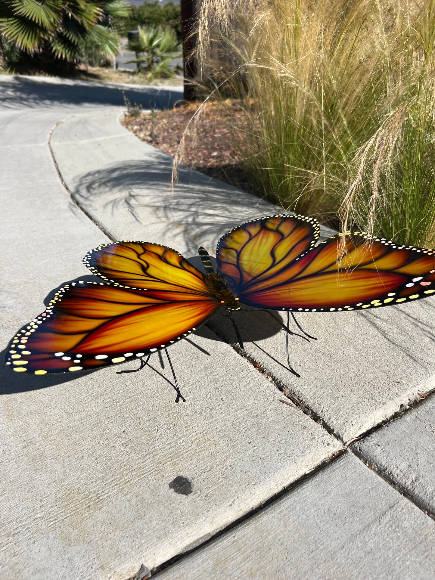 Stainless steel Monarch Butterfly. Great addition to the garden and landscape design. UV protected. Free shipping
