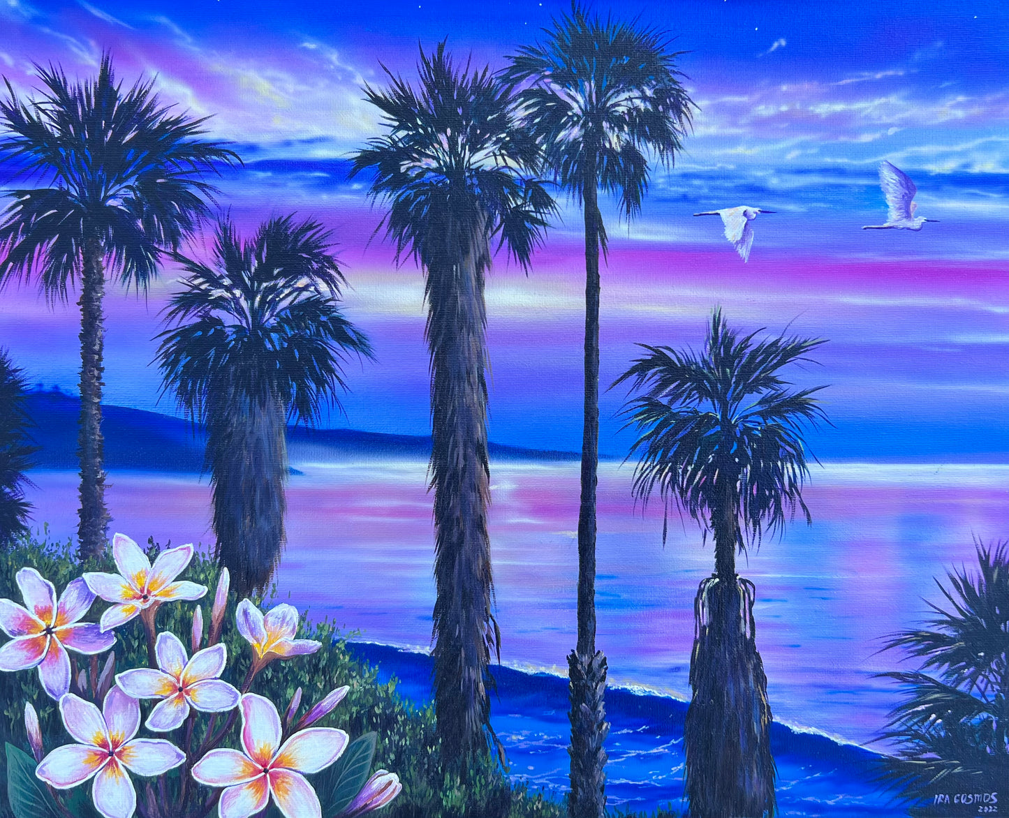 Giclee on canvas . Sunrise at Swami’s beach. Encinitas 20x16