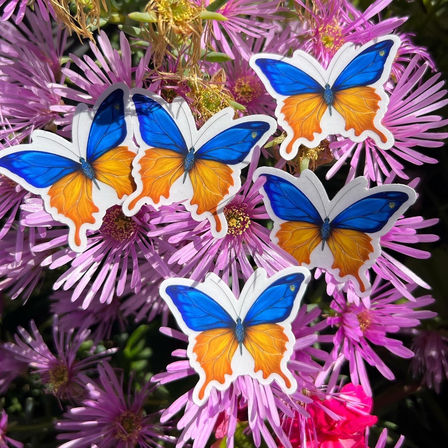 Butterflies Blue and Yellow stickers